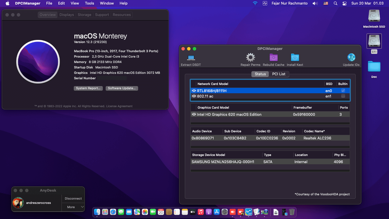 Success Hackintosh macOS Monterey 12.3 Build 21E230 in HP Pavilion 14S-CF0110TU